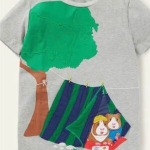 Mini Boden Gray T-Shirt with Tree and Guinea Pig Design